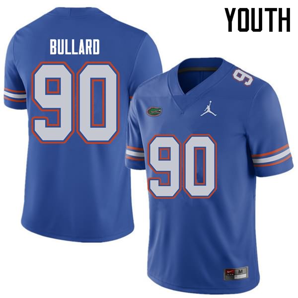 NCAA Florida Gators Jonathan Bullard Youth #90 Jordan Brand Royal Stitched Authentic College Football Jersey OEB3764CV